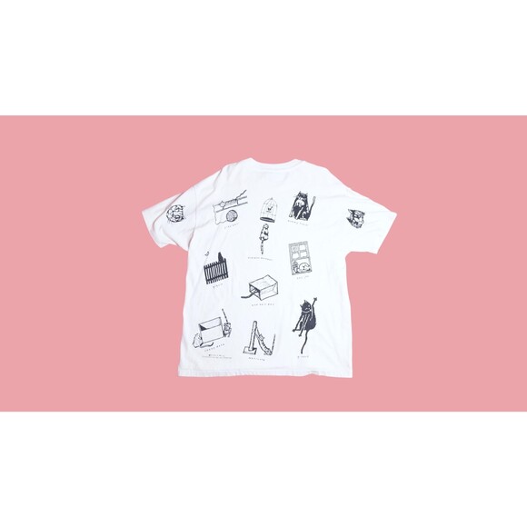 1990s STUDIO ROJA. Joe Crabtree CATS All Over Short Sleeve T Shirt. L-XL - Picture 3 of 13